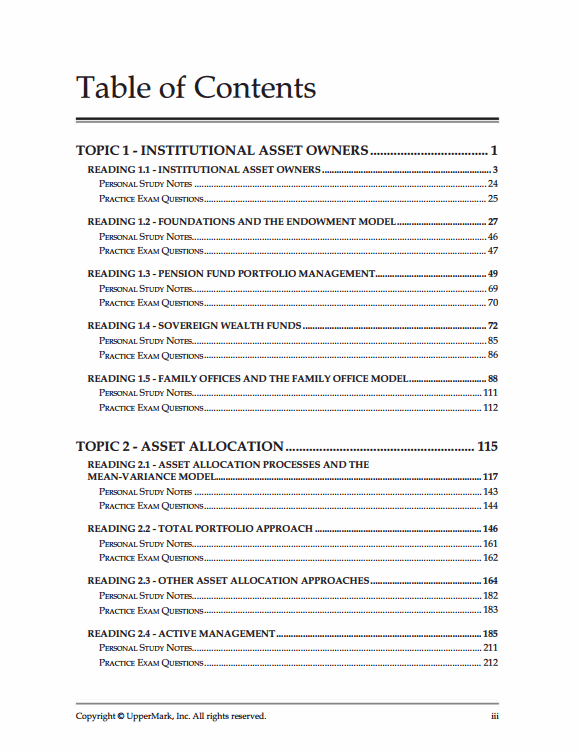 CAIA 2025 UpperMark Level 2 Study Handbook and Formula Sheet