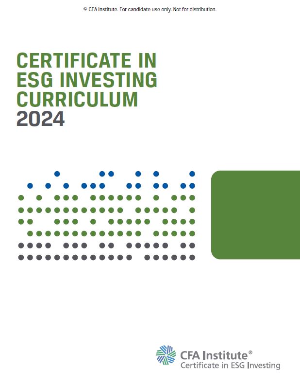 Certificate in ESG Investing Curriculum 2024 Study Book